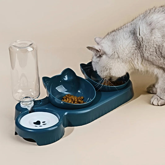 3-in-1 Cat Feeder Set