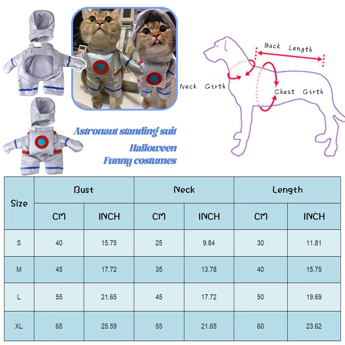 Pet Astronaut Costume Suit