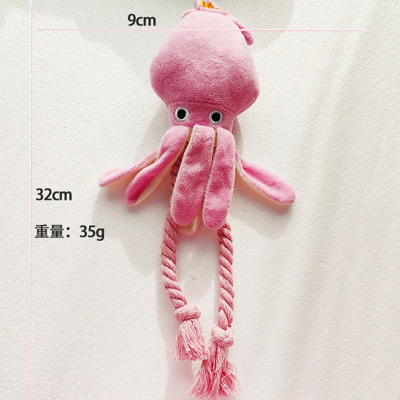 Octopus Rope Squeaky Toy