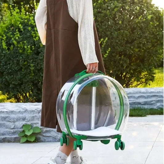 Rolling Transparent Pet Backpack