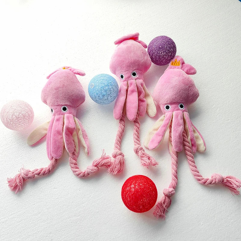 Octopus Rope Squeaky Toy