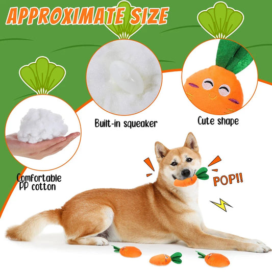 Plush Carrot Dog Toy