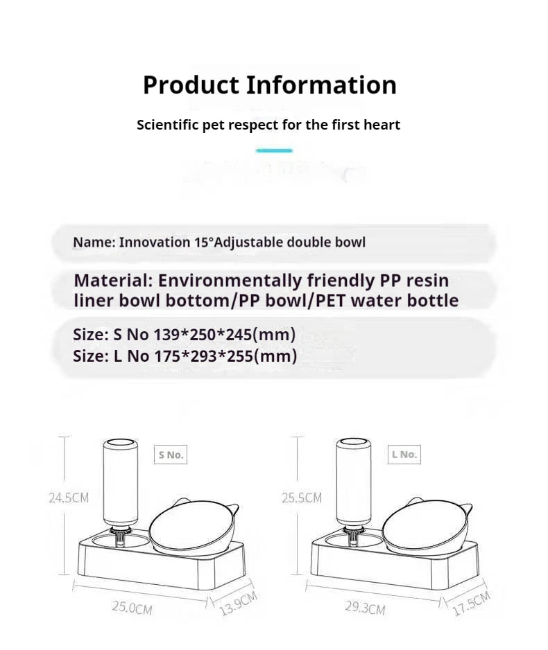 Tilted Double Pet Feeder