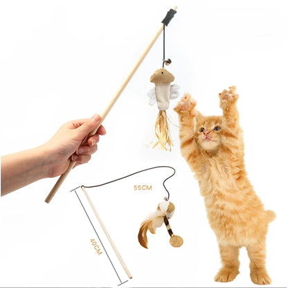 Wooden Cat Teaser Wand