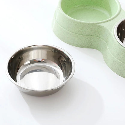 Double Pet Feeding Bowls