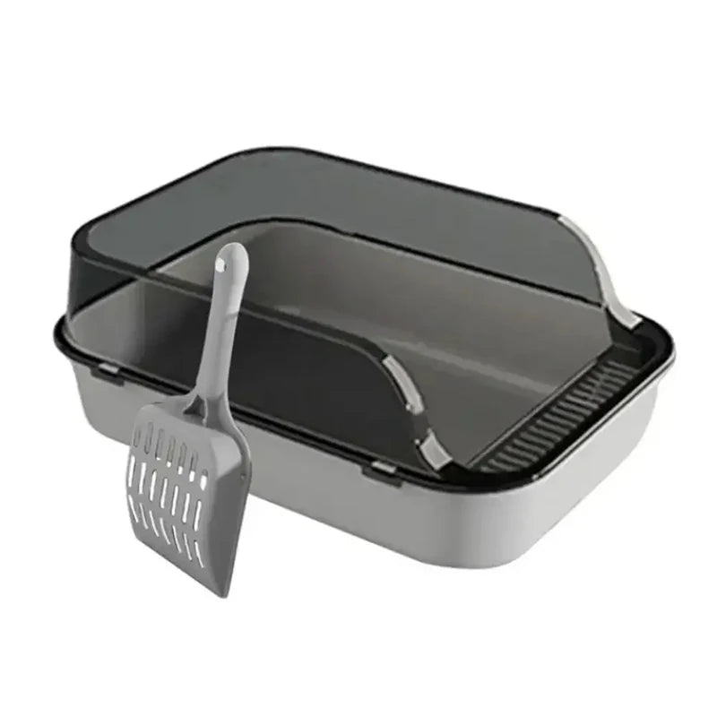 Semi-Enclosed Cat Litter Box
