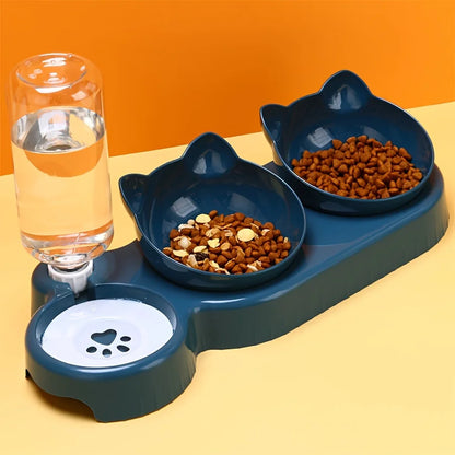 3-in-1 Cat Feeder Set