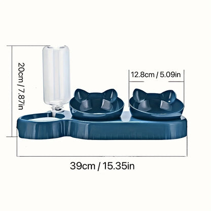 3-in-1 Cat Feeder Set