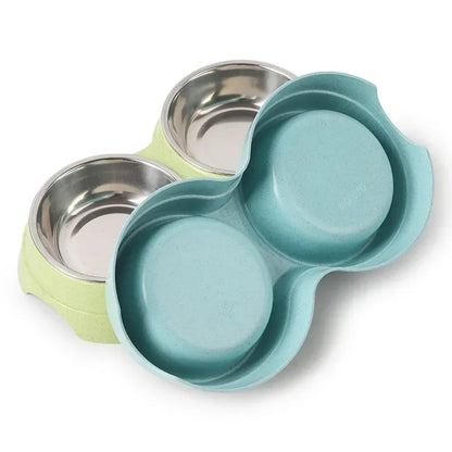 Double Pet Feeding Bowls