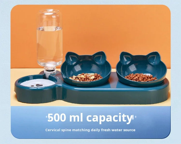 3-in-1 Cat Feeder Set