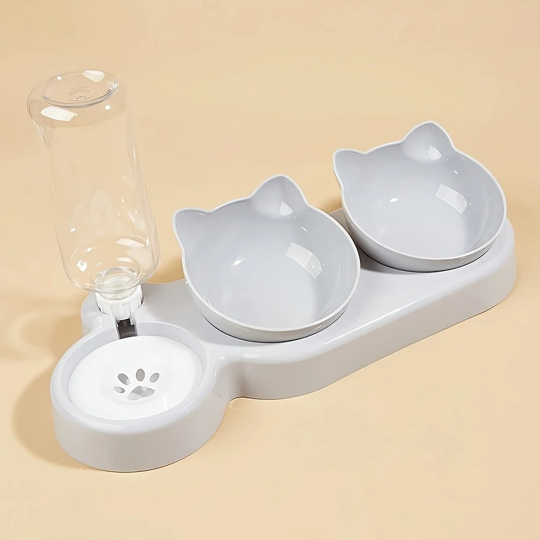 3-in-1 Cat Feeder Set