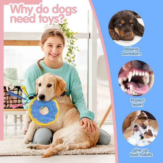 Squeaky Donut Dog Toy