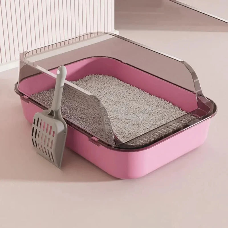 Semi-Enclosed Cat Litter Box