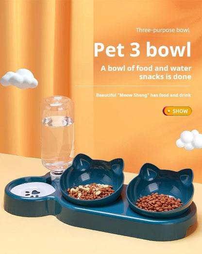 3-in-1 Cat Feeder Set