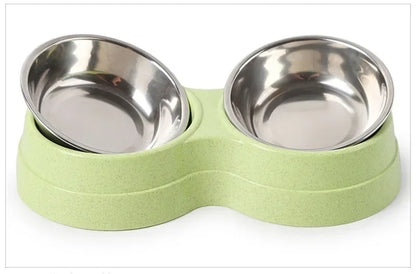Double Pet Feeding Bowls