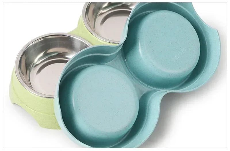Double Pet Feeding Bowls