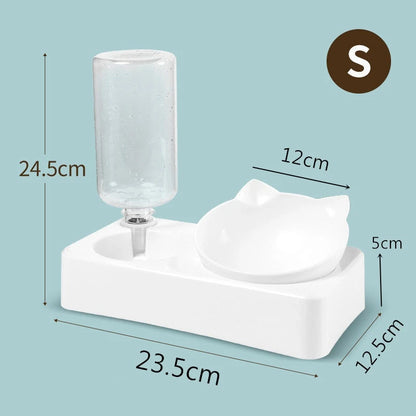Tilted Double Pet Feeder