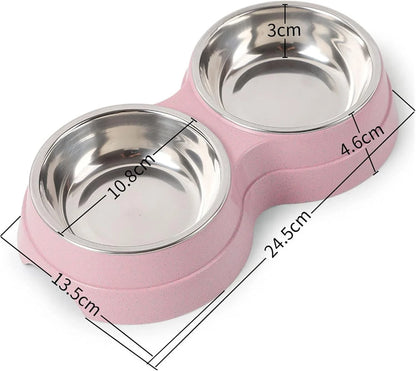 Double Pet Feeding Bowls