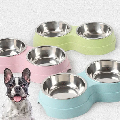 Double Pet Feeding Bowls