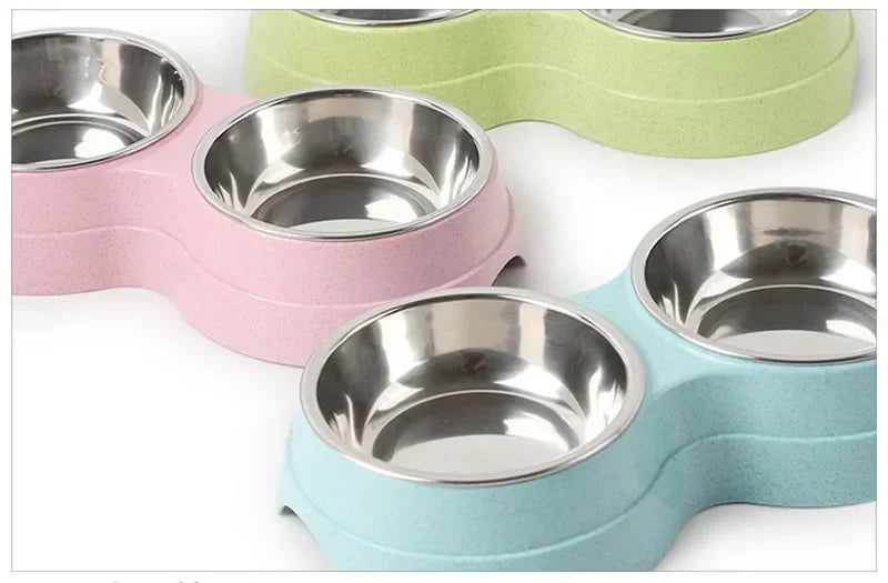 Double Pet Feeding Bowls