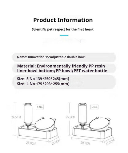 Tilted Double Pet Feeder