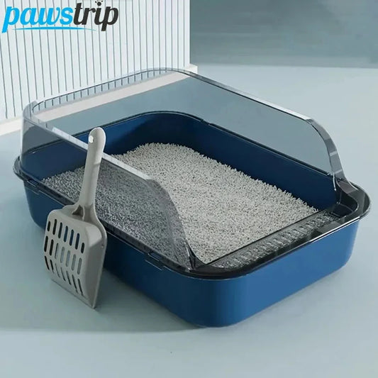 Semi-Enclosed Cat Litter Box