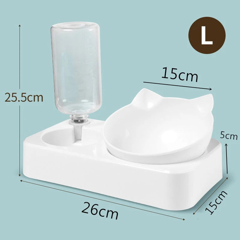 Tilted Double Pet Feeder