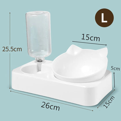 Tilted Double Pet Feeder